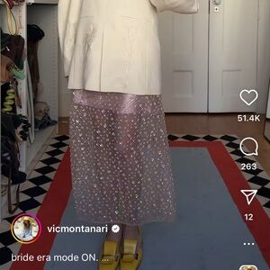 Lewis & melly dusty pink embellished midi skirt (now sold out)